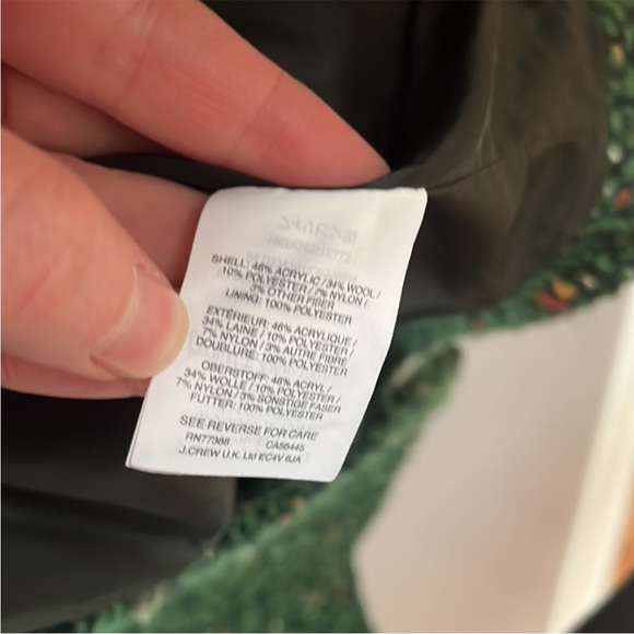 J Crew Daphne Boucle Tweed Topcoat Green size 2 EUC Blogger Favorite - Picture 6 of 12